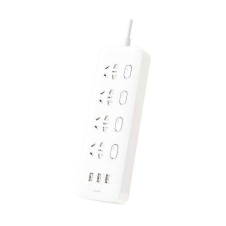 Удлинитель Xiaomi Mi Power Strip (4 розетки + 3 USB) (MJSWSKCXB-01QM) White